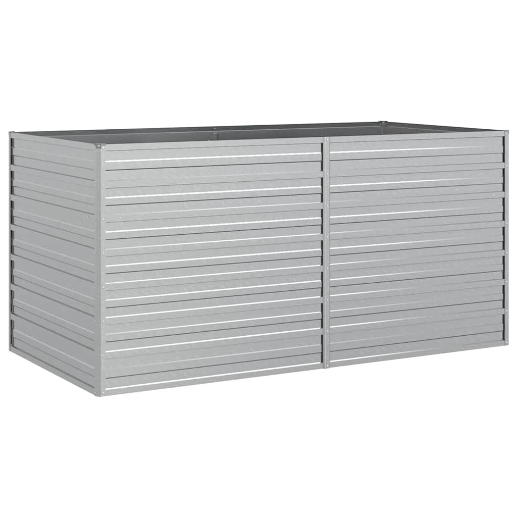 vidaXL Ζαρντινιέρα Υπερυψωμένη Ασημί 160x80x77 εκ. Γαλβανισμ. Χάλυβας