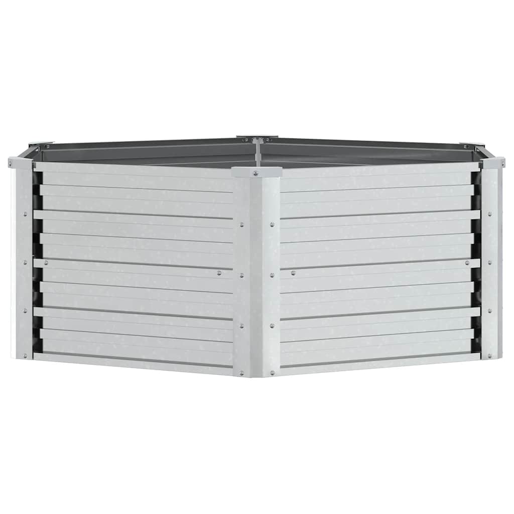vidaXL Ζαρντινιέρα Υπερυψωμένη Ασημί 129 x 45 εκ. Γαλβανισμ. Χάλυβας