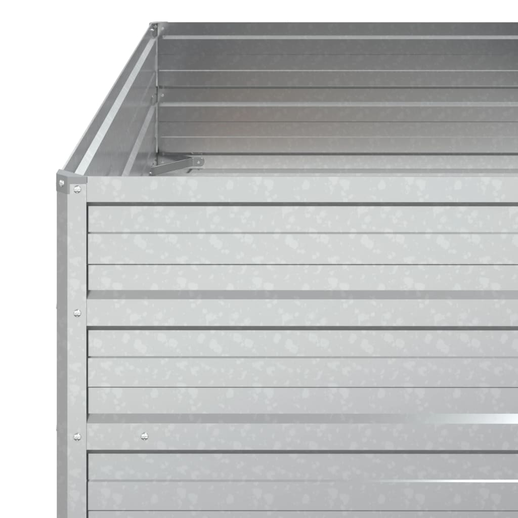 vidaXL Ζαρντινιέρα Υπερυψωμένη Ασημί 100x100x45 εκ. Γαλβανισμ. Χάλυβας