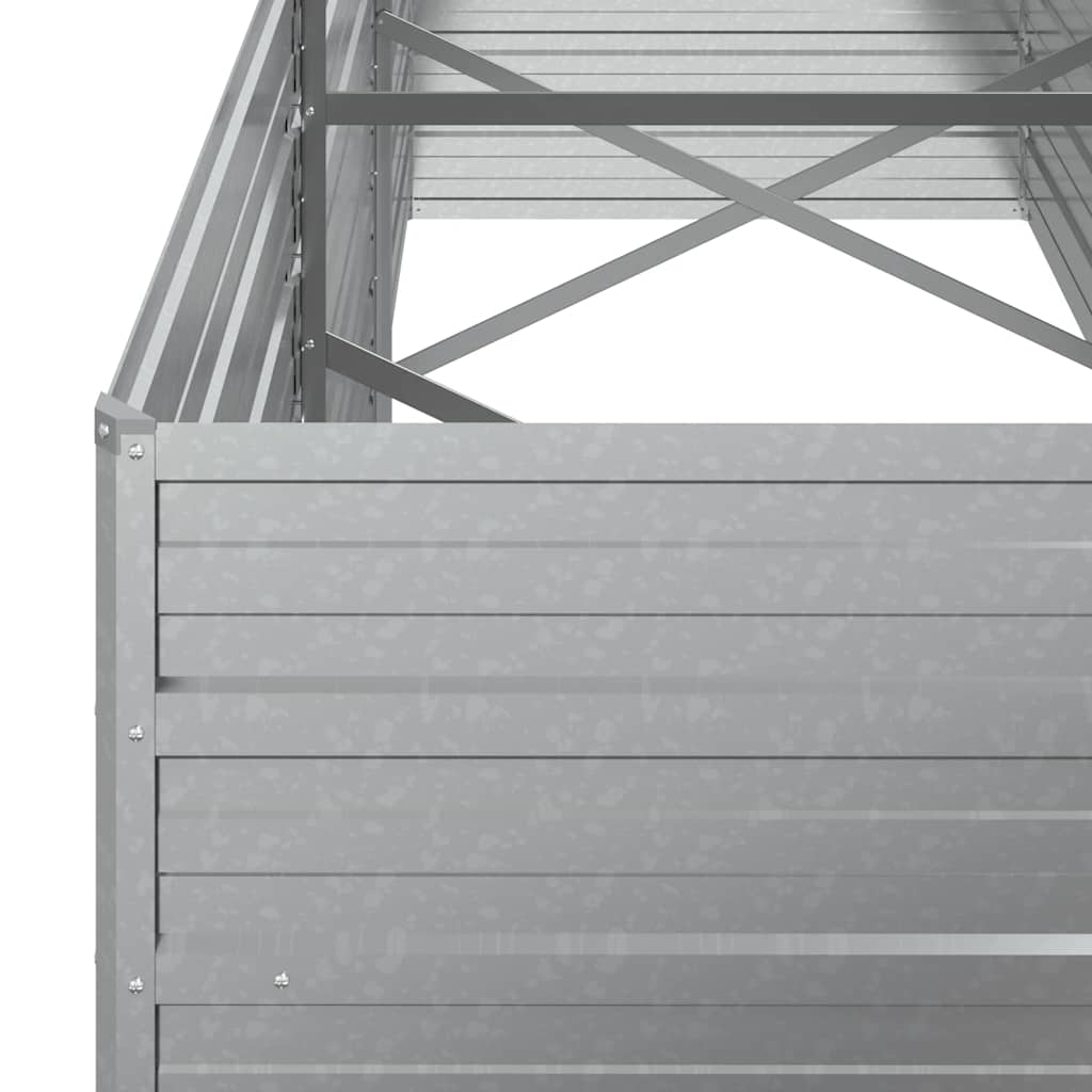 vidaXL Ζαρντινιέρα Υπερυψωμένη Ασημί 240x80x77 εκ. Γαλβανισμ. Χάλυβας