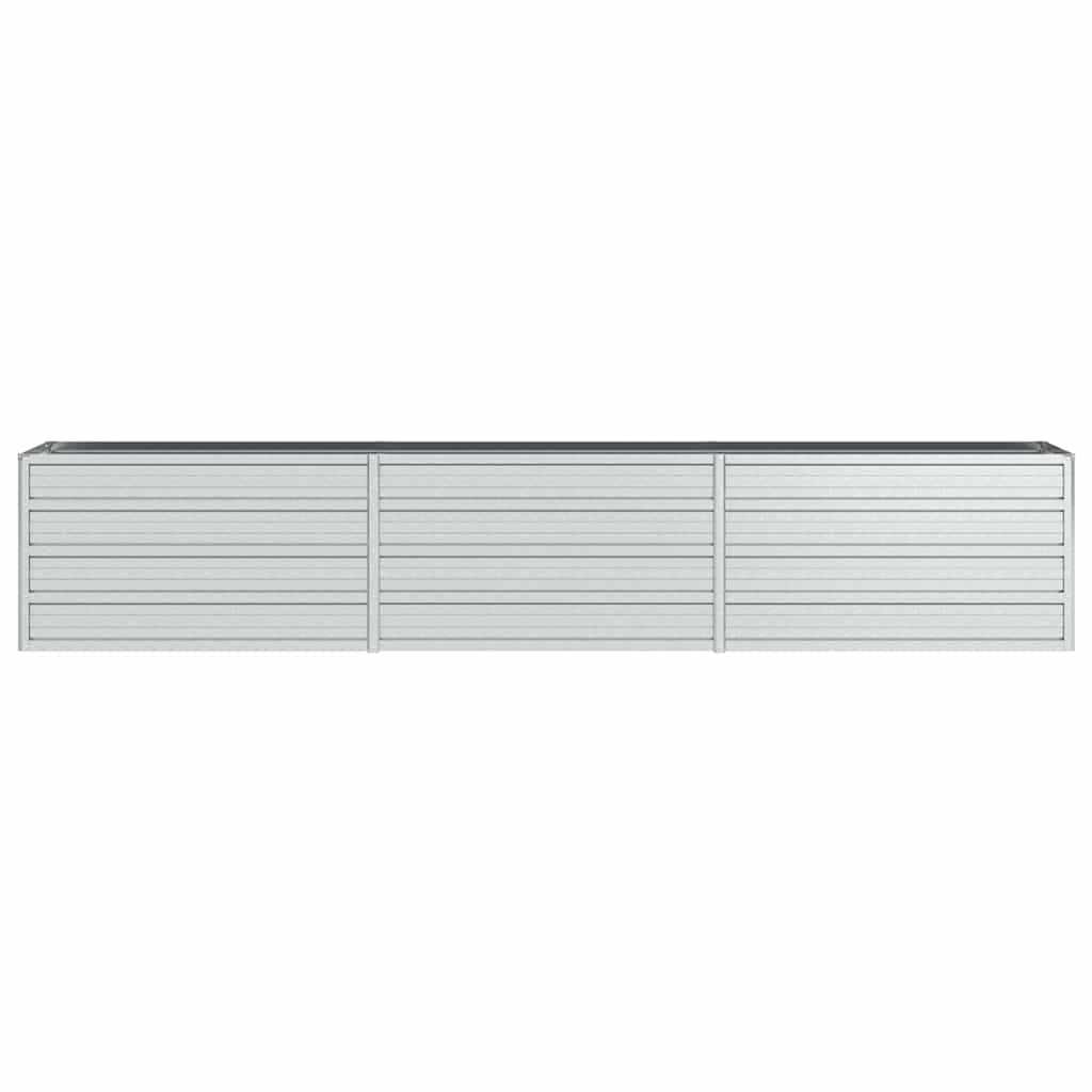 vidaXL Ζαρντινιέρα Υπερυψωμένη Ασημί 240x40x45 εκ. Γαλβανισμ. Χάλυβας