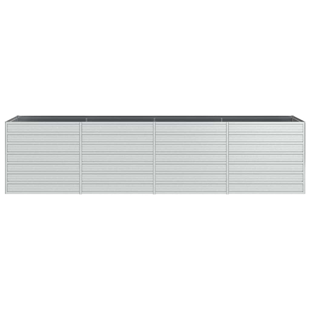 vidaXL Ζαρντινιέρα Υπερυψωμένη Ασημί 320x80x77 εκ. Γαλβανισμ. Χάλυβας