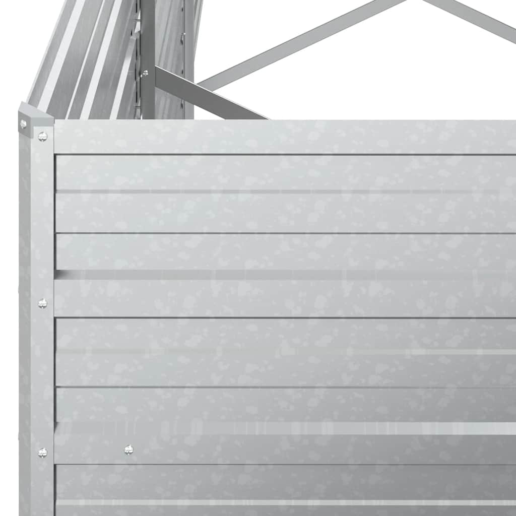 vidaXL Ζαρντινιέρα Υπερυψωμένη Ασημί 320x80x77 εκ. Γαλβανισμ. Χάλυβας