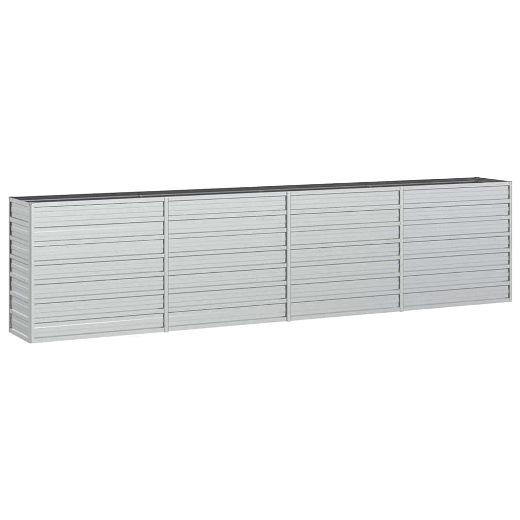vidaXL Ζαρντινιέρα Υπερυψωμένη Ασημί 320x40x77 εκ. Γαλβανισμ. Χάλυβας