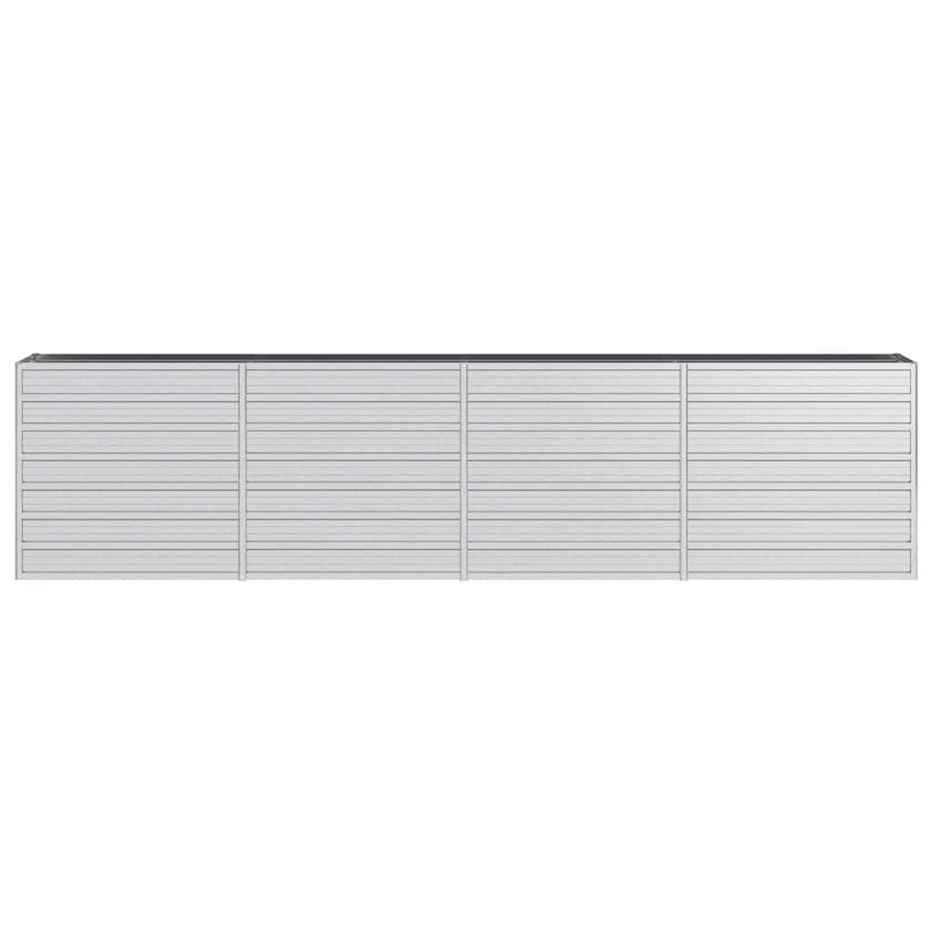 vidaXL Ζαρντινιέρα Υπερυψωμένη Ασημί 320x40x77 εκ. Γαλβανισμ. Χάλυβας