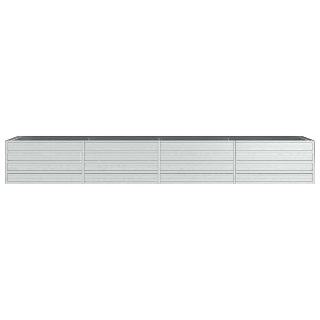 vidaXL Ζαρντινιέρα Υπερυψωμένη Ασημί 320x80x45 εκ. Γαλβανισμ. Χάλυβας