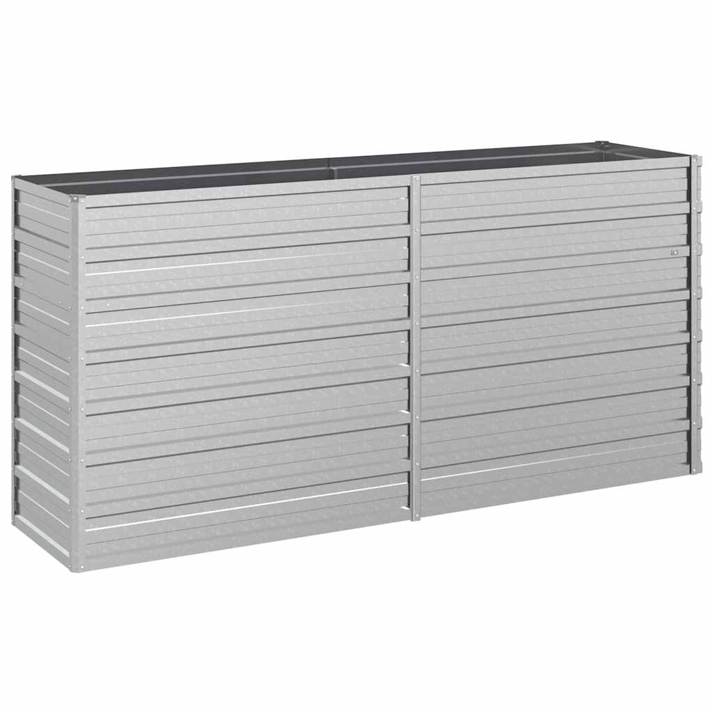 vidaXL Ζαρντινιέρα Υπερυψωμένη Ασημί 160x40x77 εκ. Γαλβανισμ. Χάλυβας