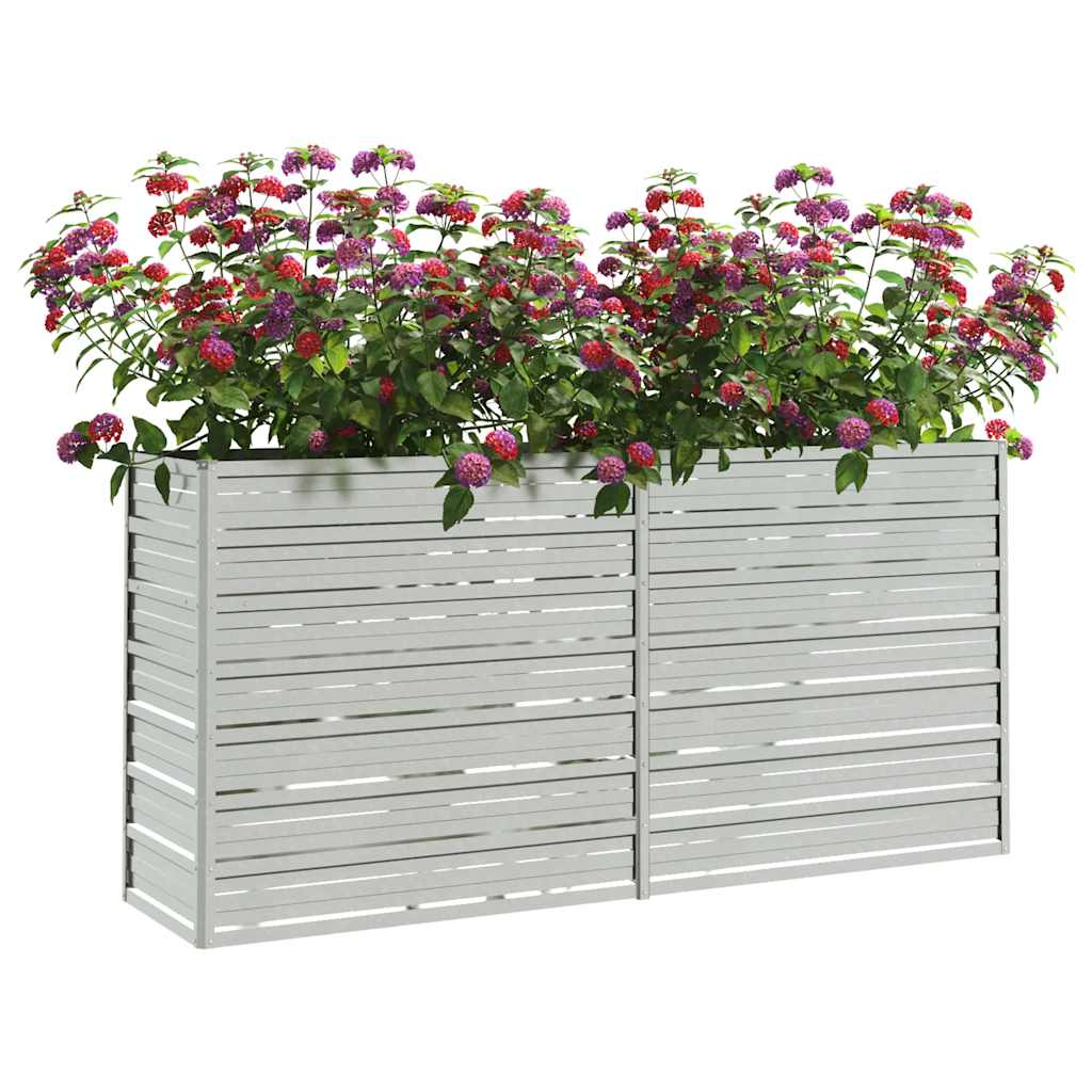vidaXL Ζαρντινιέρα Υπερυψωμένη Ασημί 160x40x77 εκ. Γαλβανισμ. Χάλυβας