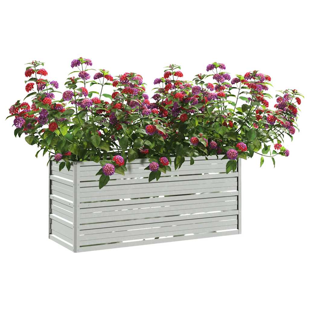 vidaXL Ζαρντινιέρα Υπερυψωμένη Ασημί 100x40x45 εκ. Γαλβανισμ. Χάλυβας