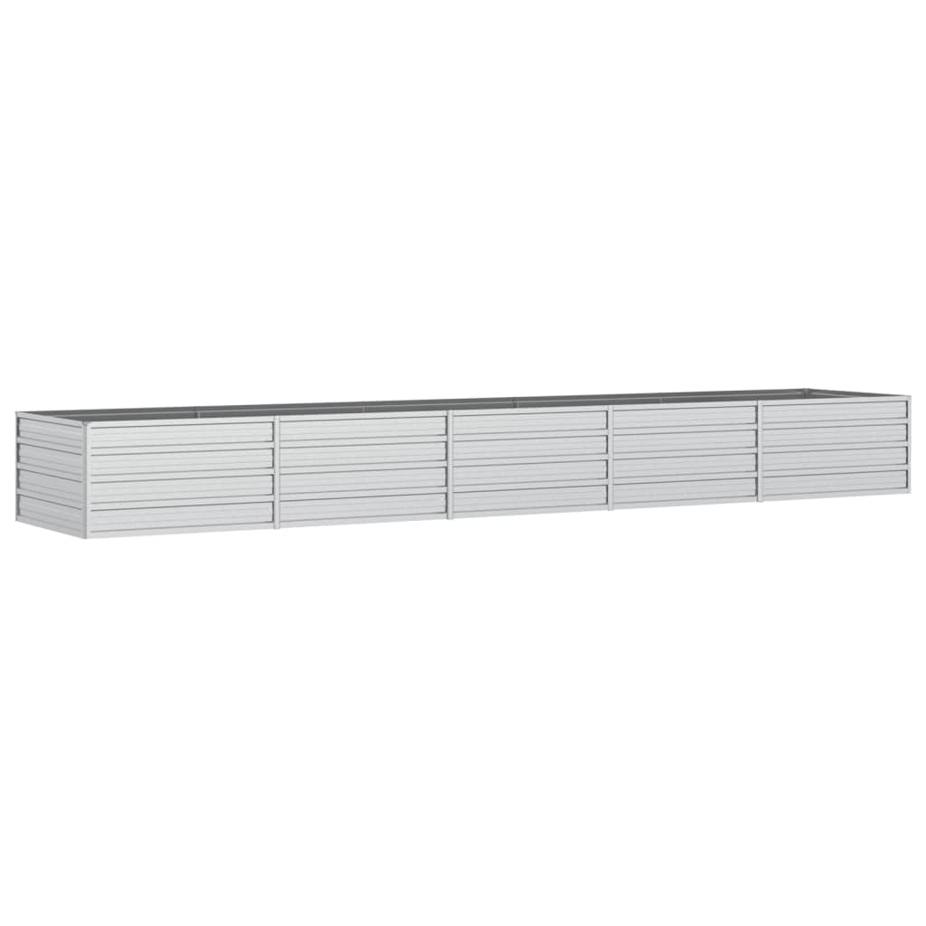 vidaXL Ζαρντινιέρα Υπερυψωμένη Ασημί 400x80x45 εκ. Γαλβανισμ. Χάλυβας