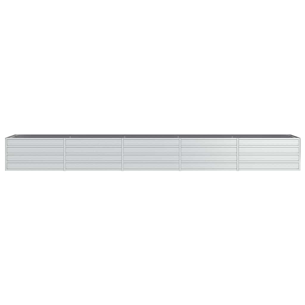 vidaXL Ζαρντινιέρα Υπερυψωμένη Ασημί 400x80x45 εκ. Γαλβανισμ. Χάλυβας