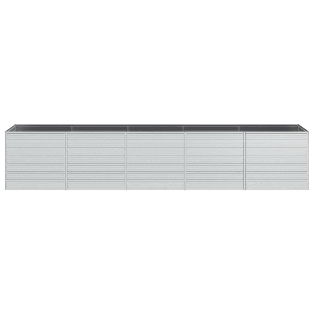 vidaXL Ζαρντινιέρα Υπερυψωμένη Ασημί 400x80x77 εκ. Γαλβανισμ. Χάλυβας