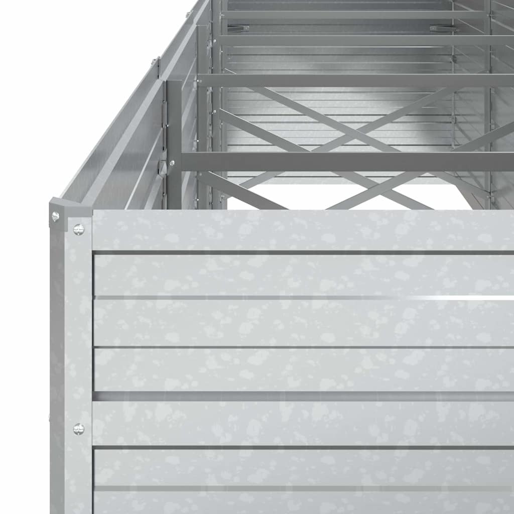vidaXL Ζαρντινιέρα Υπερυψωμένη Ασημί 400x80x77 εκ. Γαλβανισμ. Χάλυβας