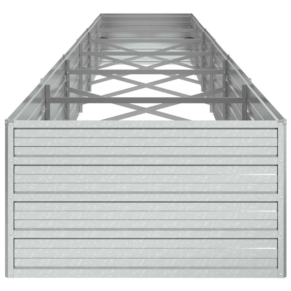 vidaXL Ζαρντινιέρα Υπερυψωμένη Ασημί 480x80x45 εκ. Γαλβανισμ. Χάλυβας
