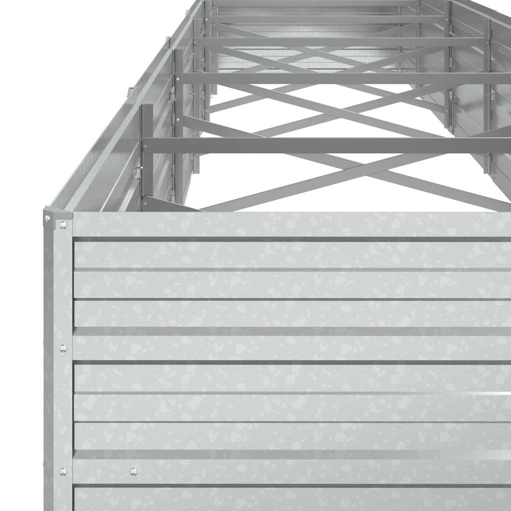 vidaXL Ζαρντινιέρα Υπερυψωμένη Ασημί 480x80x45 εκ. Γαλβανισμ. Χάλυβας