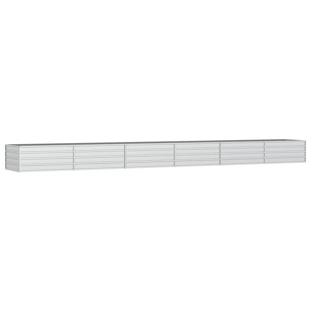 vidaXL Ζαρντινιέρα Υπερυψωμένη Ασημί 600x80x45 εκ. Γαλβανισμ. Χάλυβας