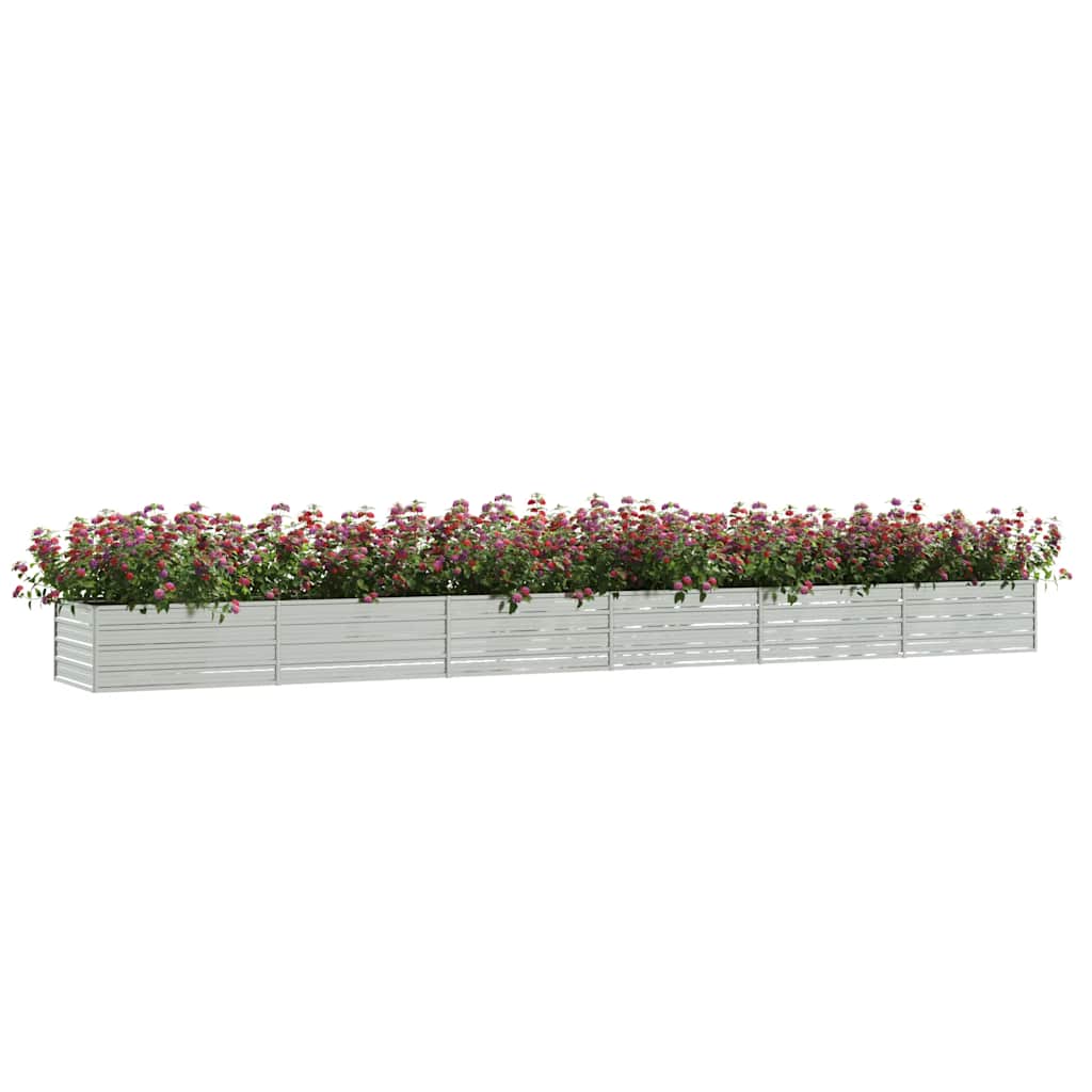 vidaXL Ζαρντινιέρα Υπερυψωμένη Ασημί 600x80x45 εκ. Γαλβανισμ. Χάλυβας