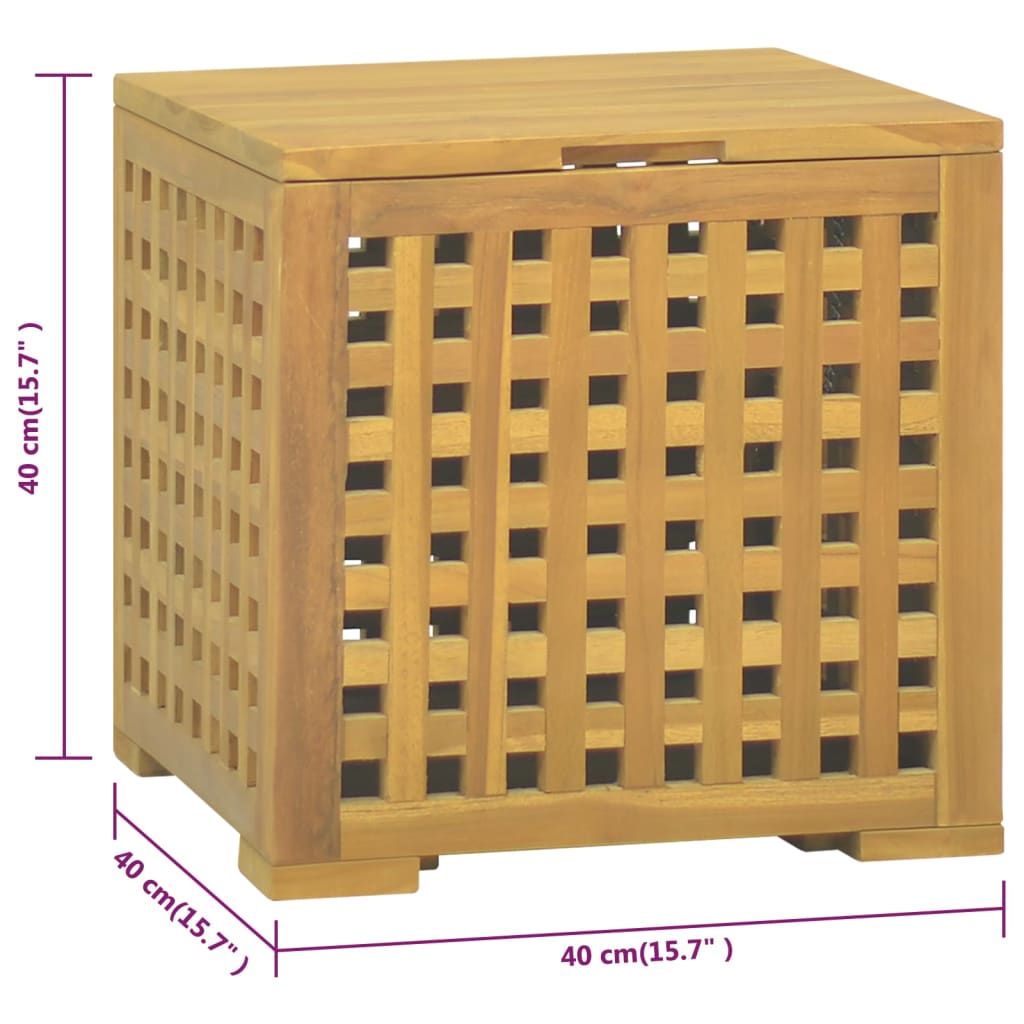 vidaXL Μπαούλο για Σχοινιά 40 x 40 x 40 εκ. από Μασίφ Ξύλο Teak