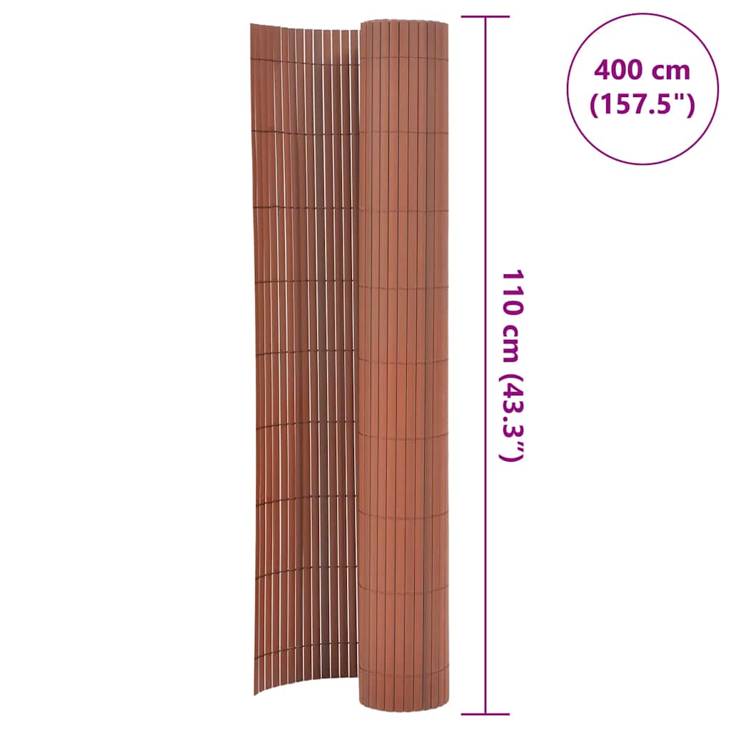 vidaXL Περίφραξη Κήπου Διπλής Όψης Καφέ 110 x 400 εκ.