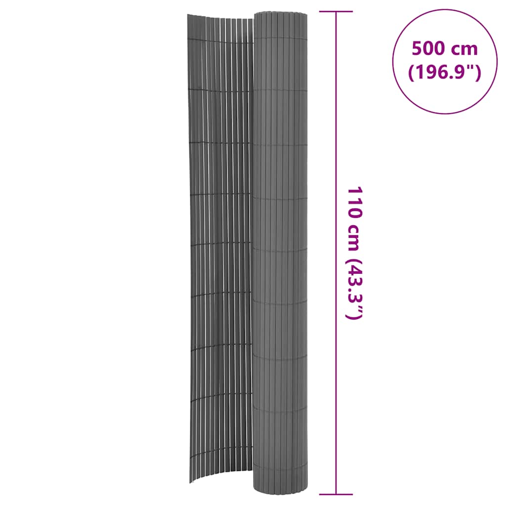 vidaXL Περίφραξη Κήπου Διπλής Όψης Γκρι 110 x 500 εκ.