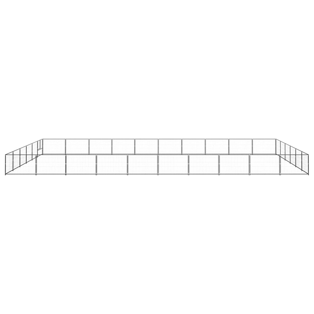 vidaXL Σπιτάκι Σκύλου Μαύρο 60 μ² Ατσάλινο