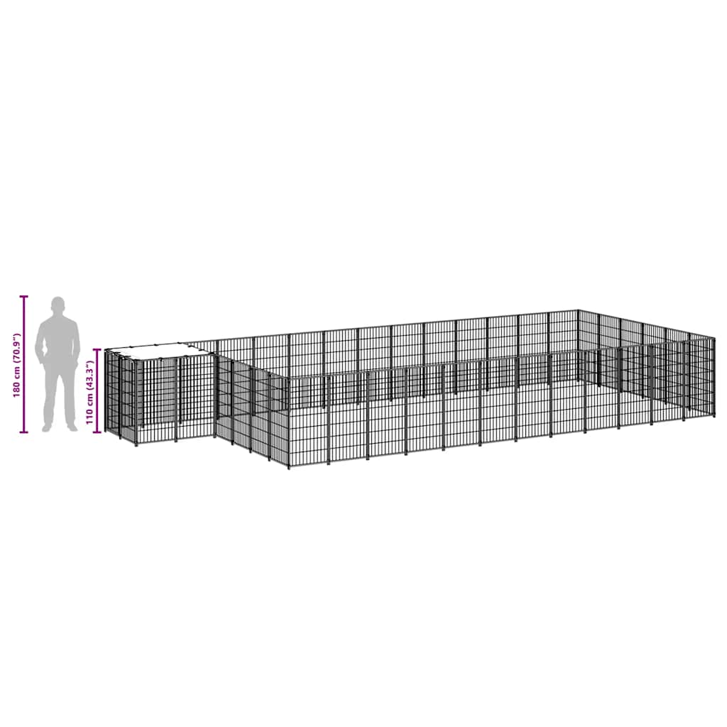 vidaXL Σπιτάκι Σκύλου Ασημί 22,99 μ² Ατσάλινο