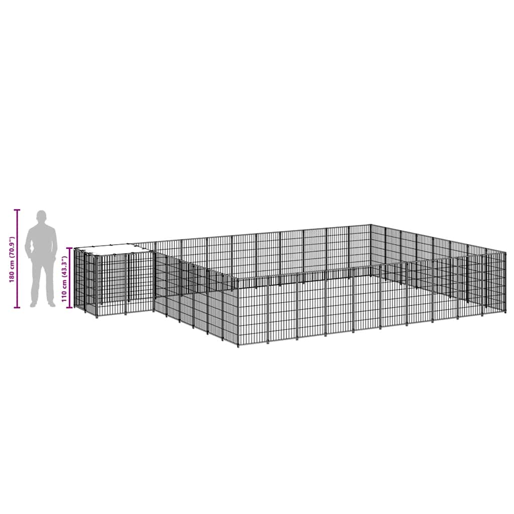 vidaXL Σπιτάκι Σκύλου Ασημί 25,41 μ² Ατσάλινο
