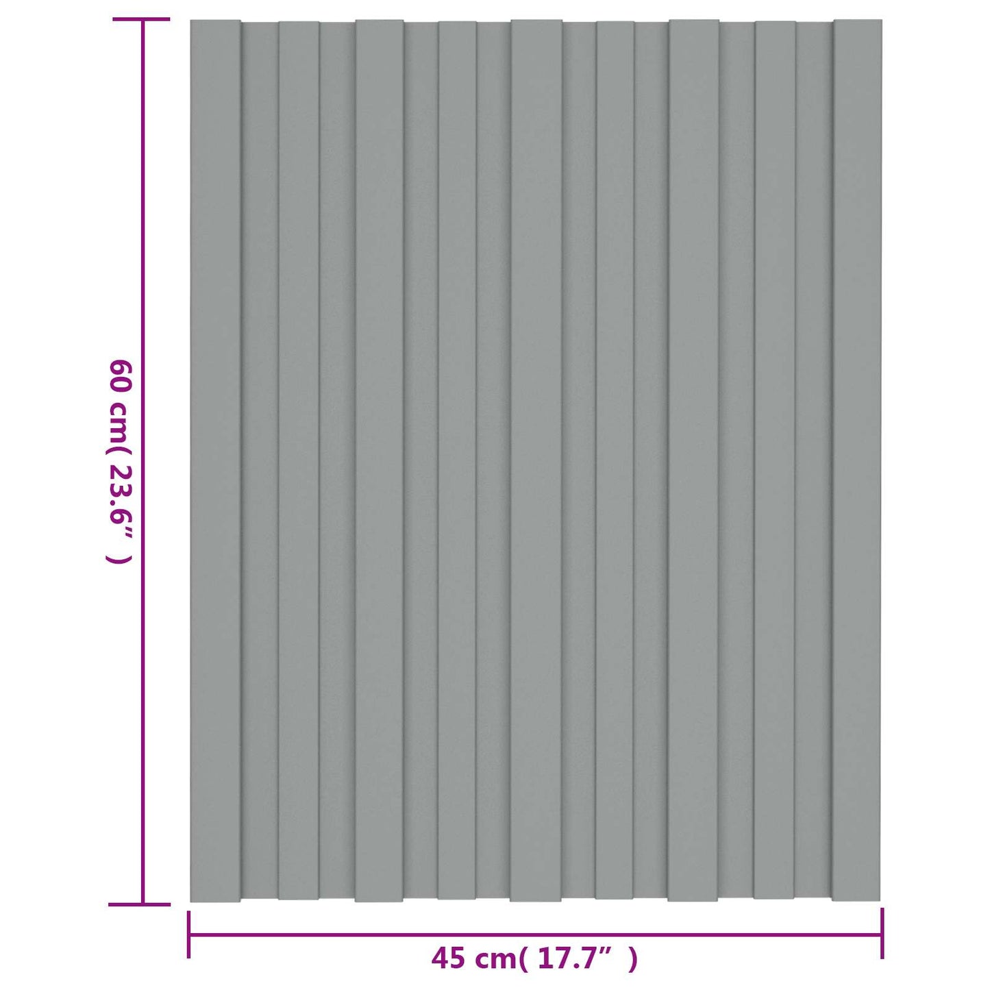 vidaXL Πάνελ οροφής 12 pcs Γκρι 60 x 45 cm Γαλβανισμένος χάλυβας