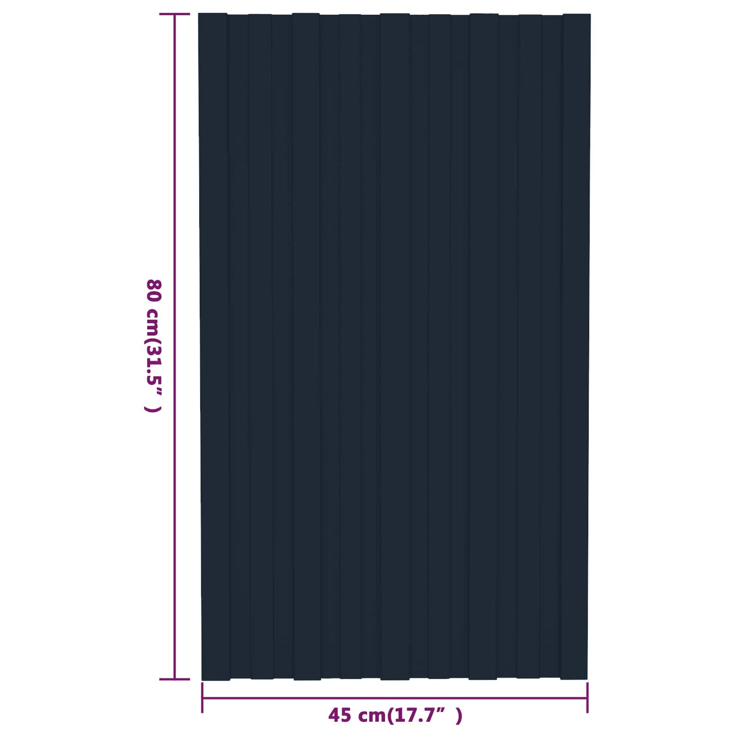 vidaXL Πάνελ οροφής 36 pcs Ανθρακί 80 x 45 cm Γαλβανισμένος χάλυβας