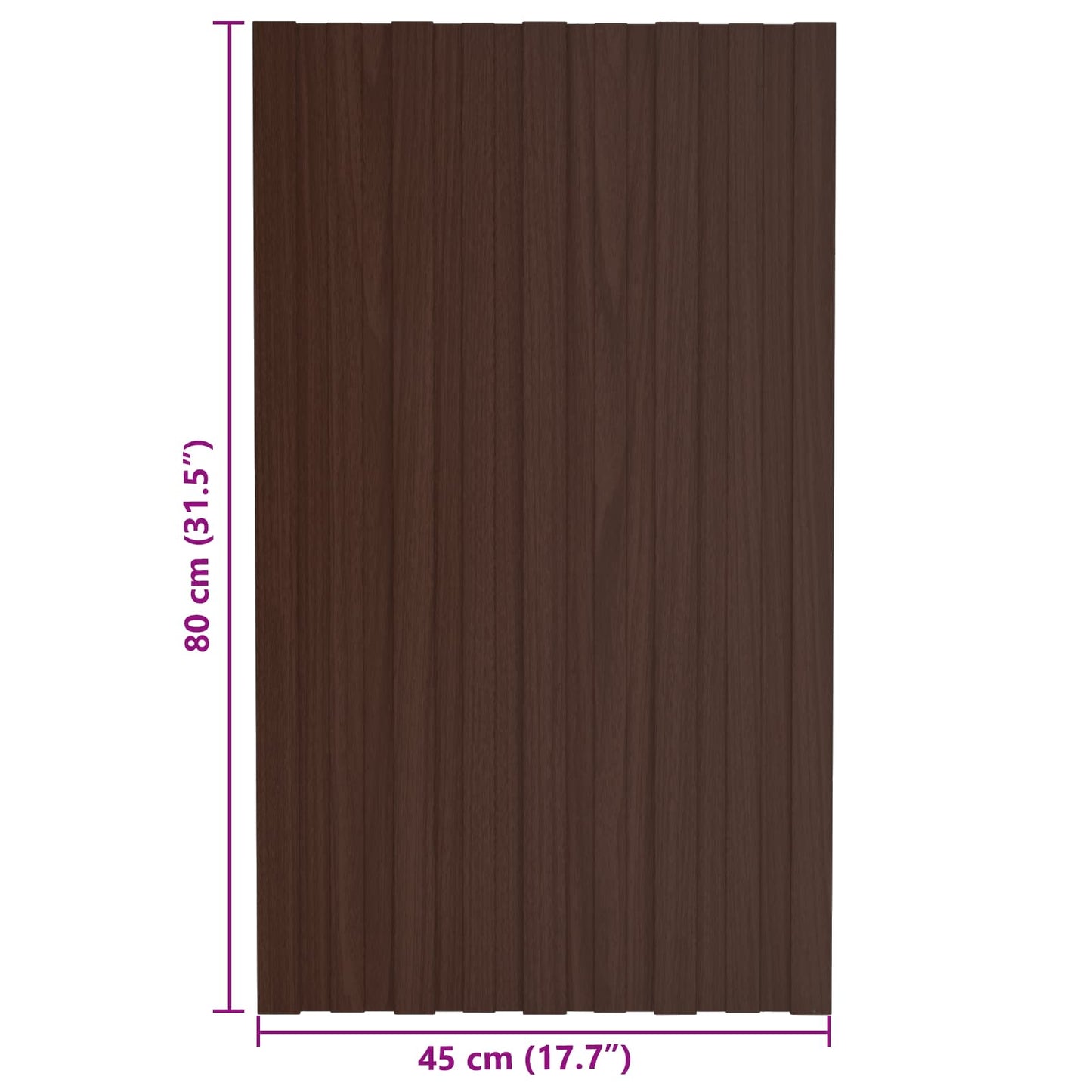 vidaXL Πάνελ οροφής 36 pcs Καφέ 80 x 45 cm Γαλβανισμένος χάλυβας