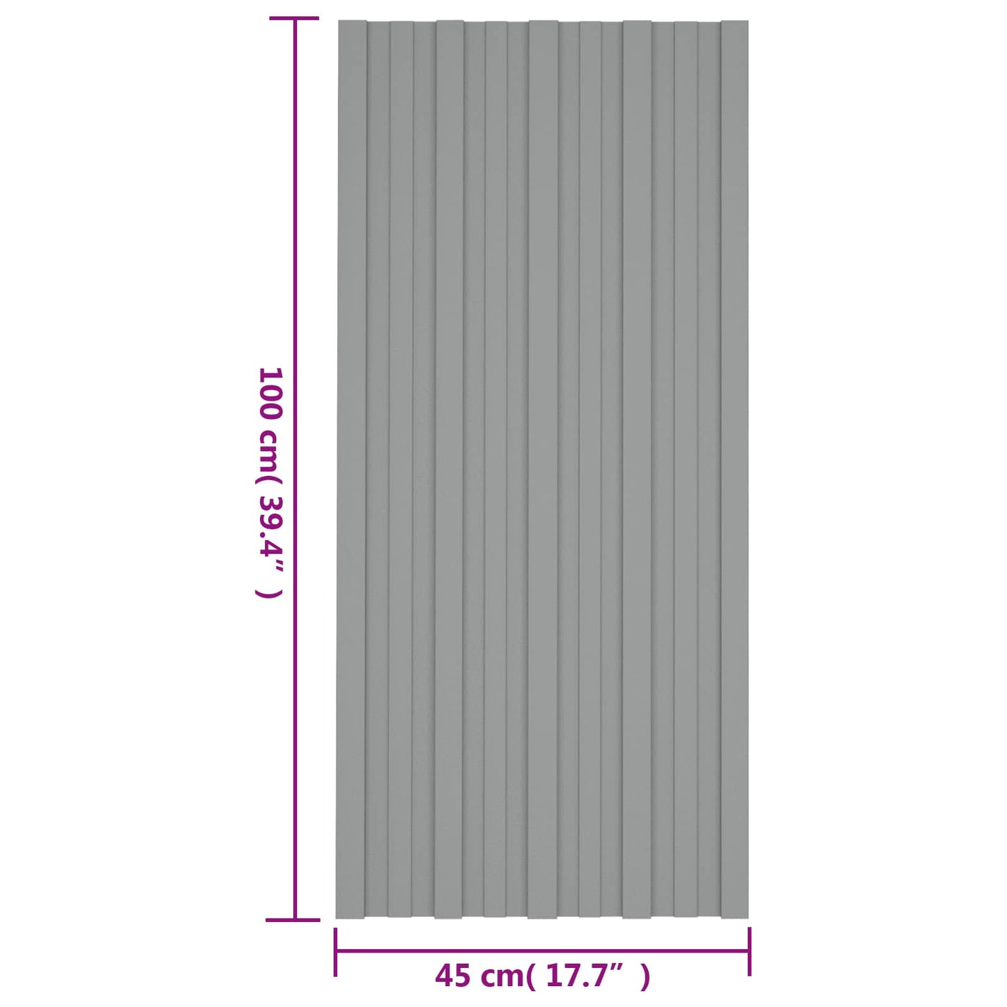 vidaXL Πάνελ οροφής 36 pcs Γκρι 100 x 45 cm Γαλβανισμένος χάλυβας