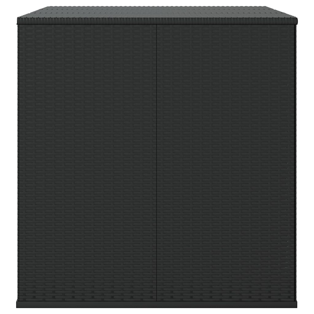 vidaXL Κουτί Μαξιλαριού Κήπου Μαύρο 145x100x103 εκ. Ρατάν Πολυαιθ.