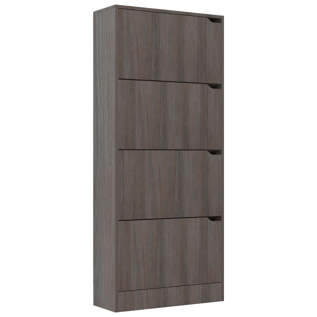 vidaXL Παπουτσοθήκη 4 Πόρτες Γκρι Sonoma Δρυς 59x24x136 εκ Επεξ. Ξύλο