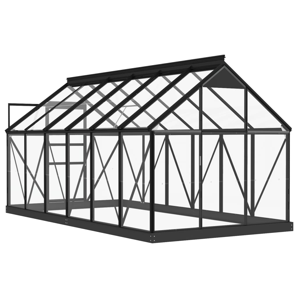 vidaXL Θερμοκήπιο Γυάλινο Ανθρακί 155 x 298 x 191 εκ. από Αλουμίνιο