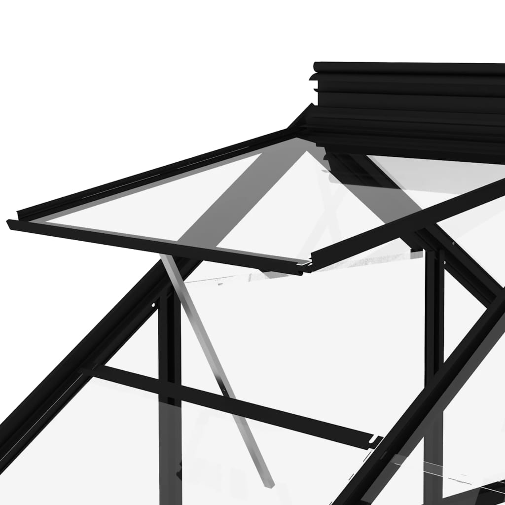 vidaXL Θερμοκήπιο Γυάλινο Ανθρακί 155 x 395,5 x 191 εκ. από Αλουμίνιο