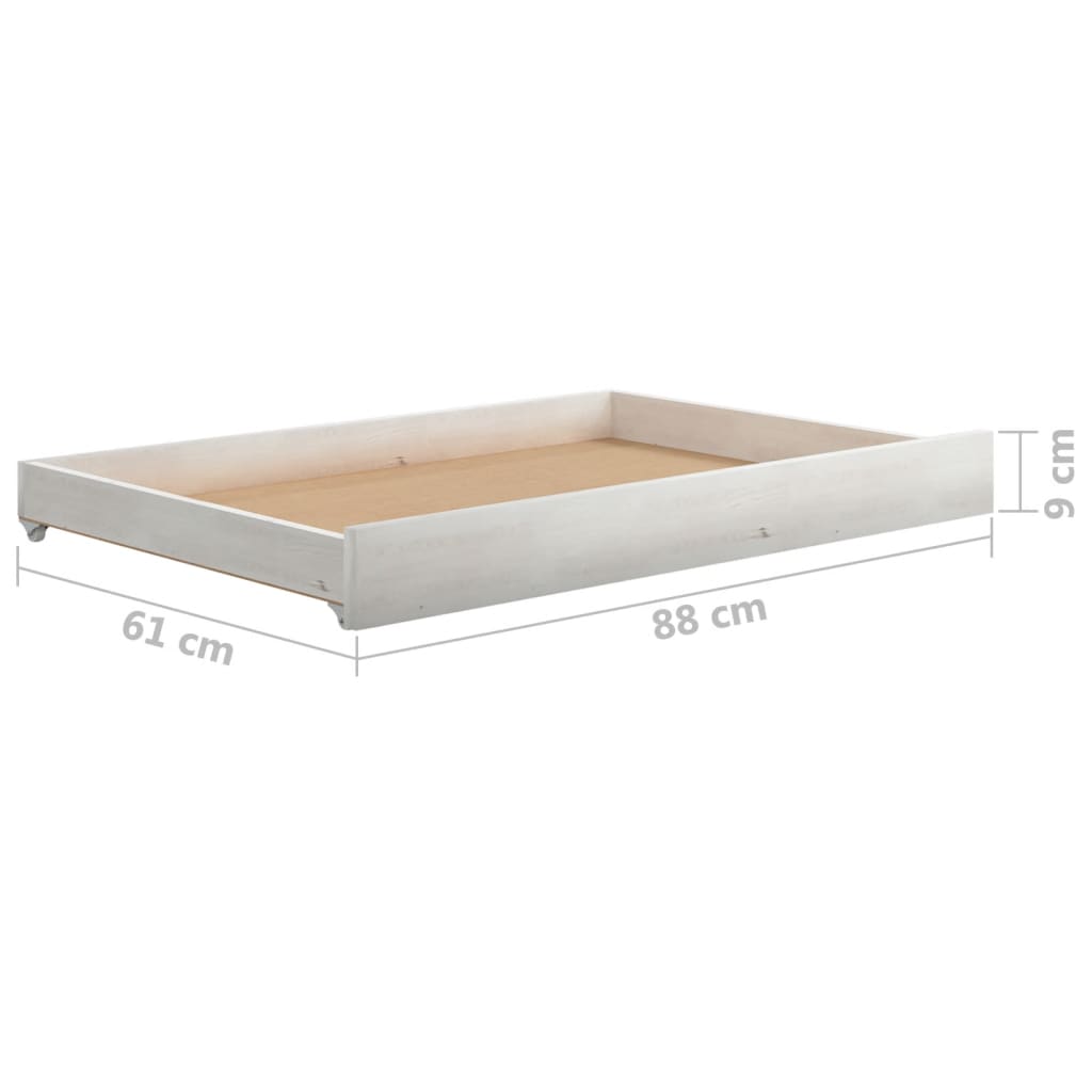 vidaXL Καναπές Κρεβάτι Συρόμενος Λευκός 2x(90x200) εκ. Ξύλο Πεύκου