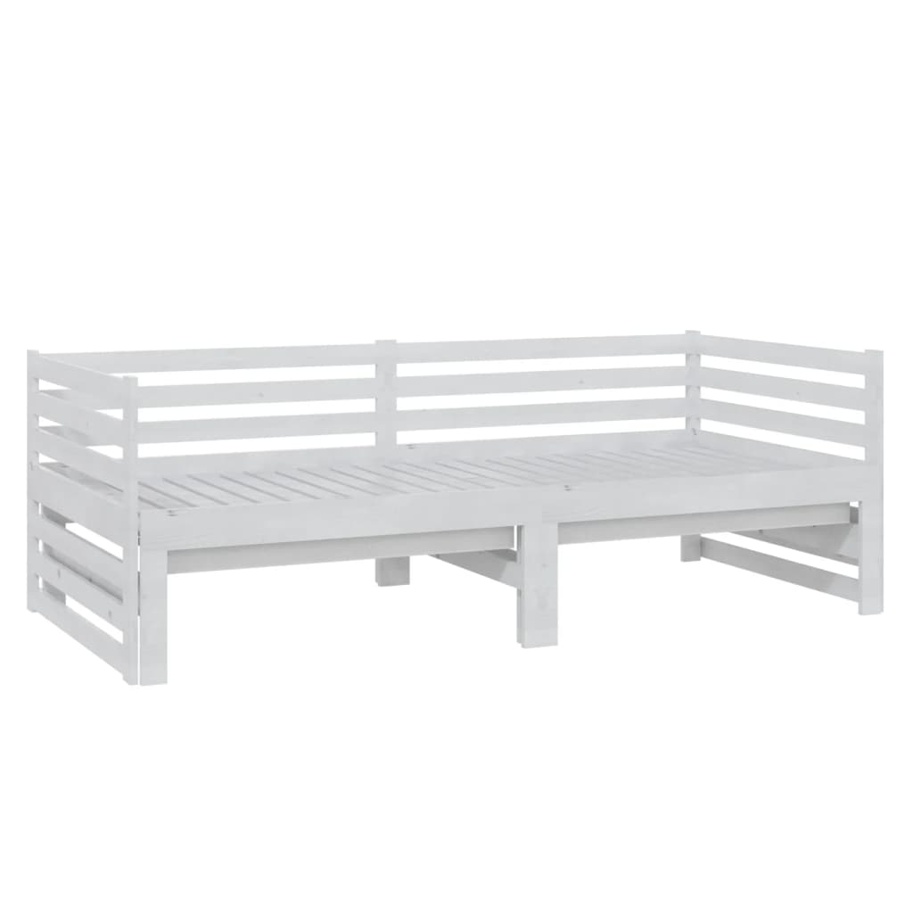 vidaXL Καναπές Κρεβάτι Συρόμενος Λευκός 2x(90x200) εκ. Ξύλο Πεύκου