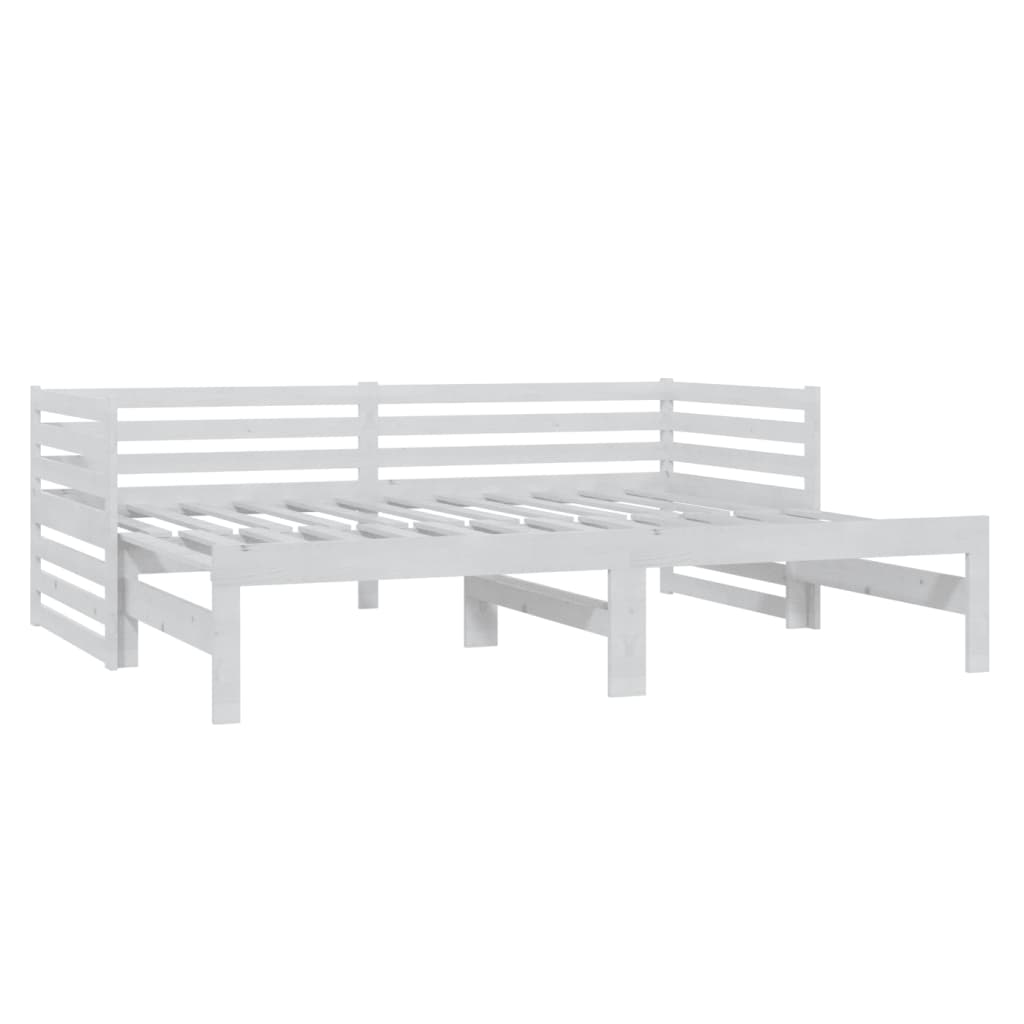 vidaXL Καναπές Κρεβάτι Συρόμενος Λευκός 2x(90x200) εκ. Ξύλο Πεύκου