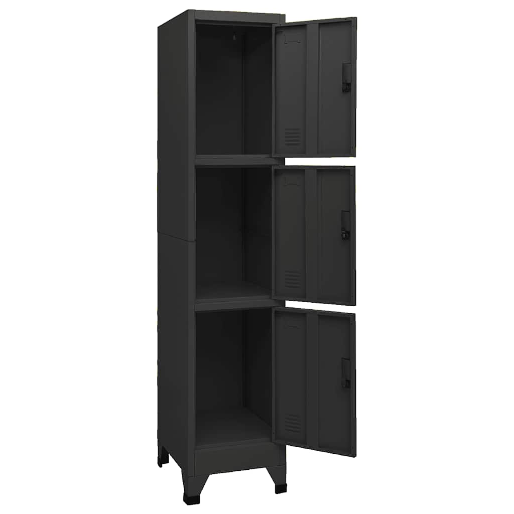 vidaXL Φοριαμός Μαύρος 38 x 45 x 180 εκ. Ατσάλινος