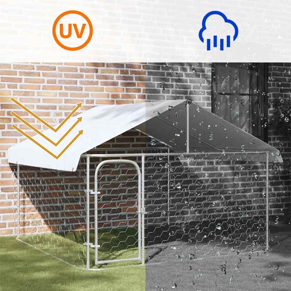 vidaXL Κλουβί Σκύλου Εξωτερικού Χώρου 200 x 200 x 150 εκ. με Στέγαστρο