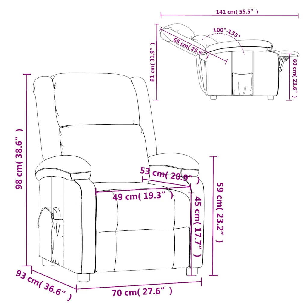vidaXL Πολυθρόνα Γραφείου Μασάζ Λευκή από Συνθετικό Δέρμα