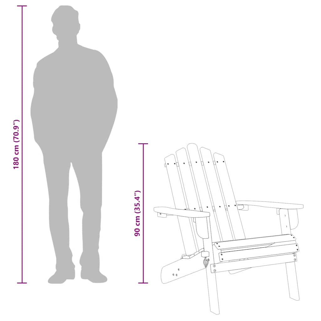 vidaXL Καρέκλα Κήπου Adirondack από Μασίφ Ξύλο Ακακίας