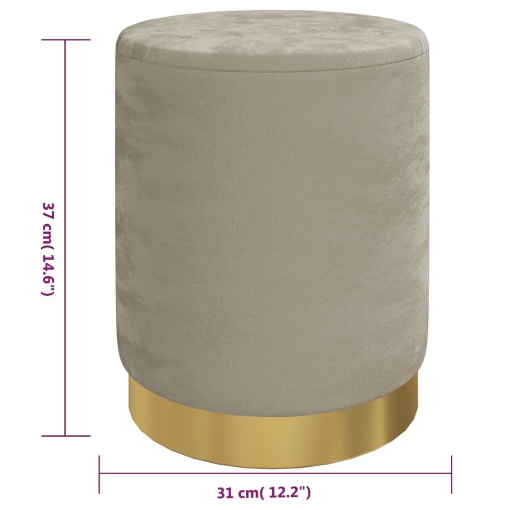 vidaXL Στρογγυλό Σκαμπό Αποθήκευσης Hocker Σκούρο Γκρι Βελούδινο 31 x 37 cm