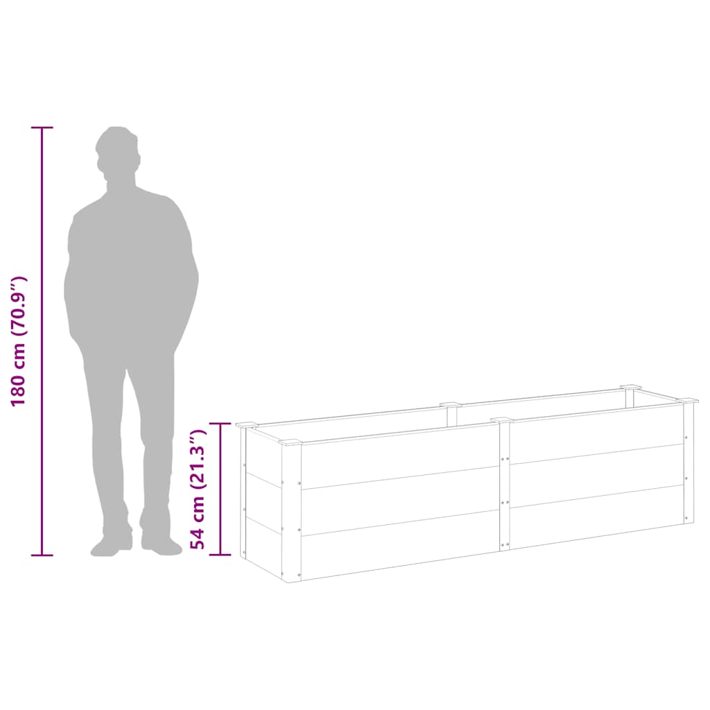 vidaXL Ζαρντινιέρα Υπερυψωμένη Γκρι 200 x 50 x 54 εκ. από WPC