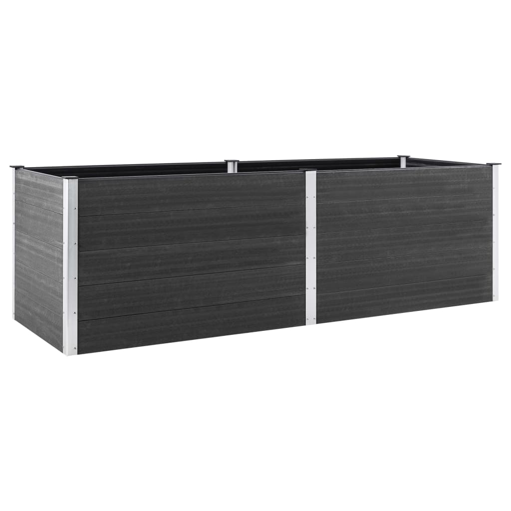 vidaXL Ζαρντινιέρα Υπερυψωμένη Γκρι 200 x 50 x 91 εκ. από WPC