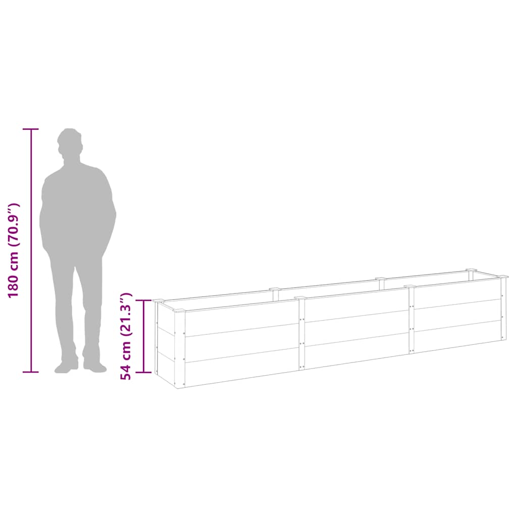 vidaXL Ζαρντινιέρα Υπερυψωμένη Γκρι 300 x 50 x 54 εκ. από WPC