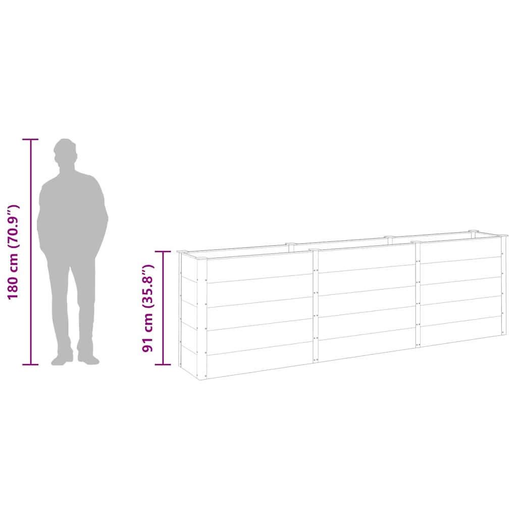 vidaXL Ζαρντινιέρα Κήπου Υπερυψωμένη Γκρι 300 x 50 x 91 εκ. από WPC
