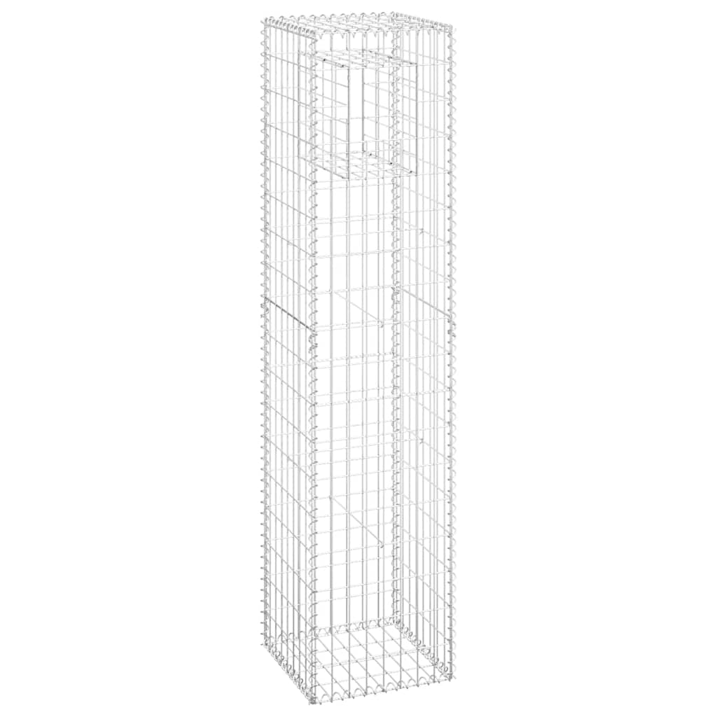 vidaXL Συρματοκιβώτια Στύλοι 2 τεμ. 40 x 40 x 180 εκ. Σιδερένιοι