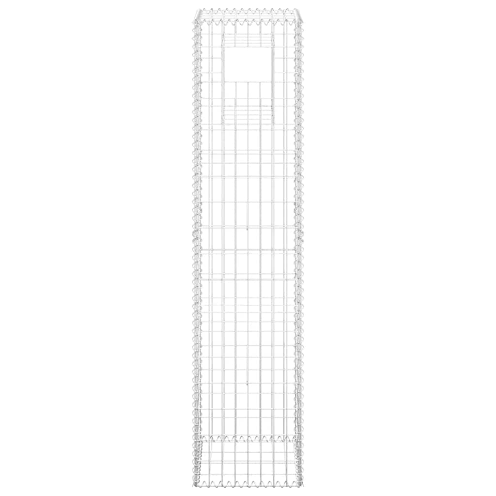 vidaXL Συρματοκιβώτια Στύλοι 2 τεμ. 40 x 40 x 180 εκ. Σιδερένιοι