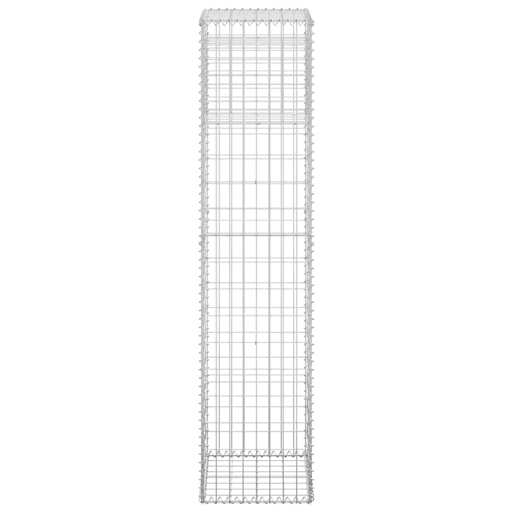 vidaXL Συρματοκιβώτια Στύλοι 2 τεμ. 40 x 40 x 180 εκ. Σιδερένιοι